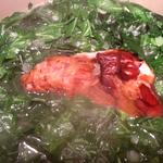 Berkshire hock and collards